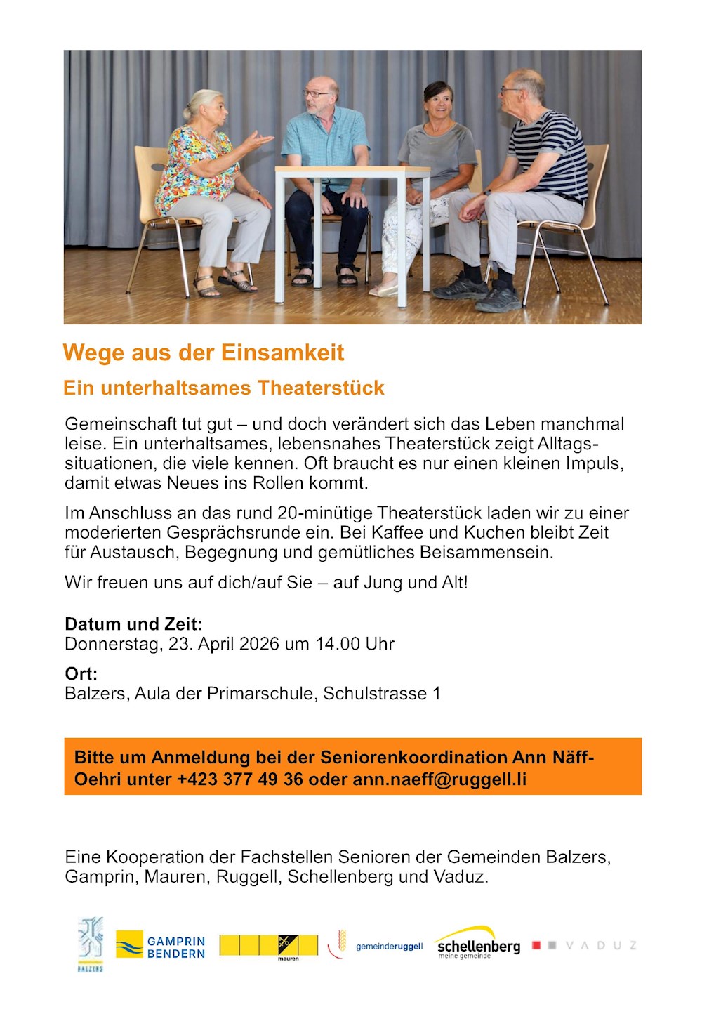 Flyer Wege aus der Einsamkeit 